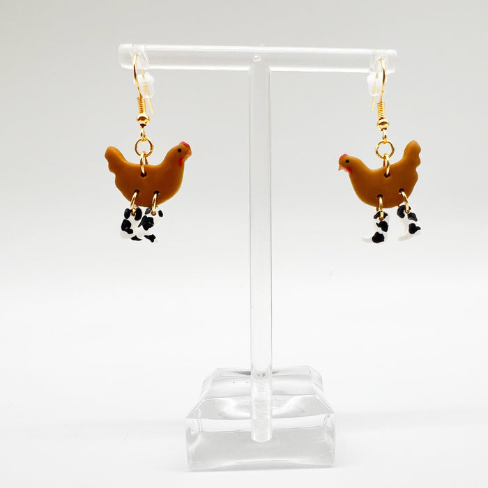 Cowboy Boot Chicken Earrings