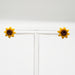 Small Sunflower stud cute polymer clay detailed pretty