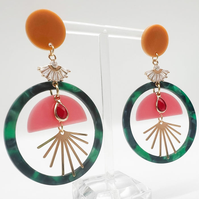 Tropic Glam Resin Earrings