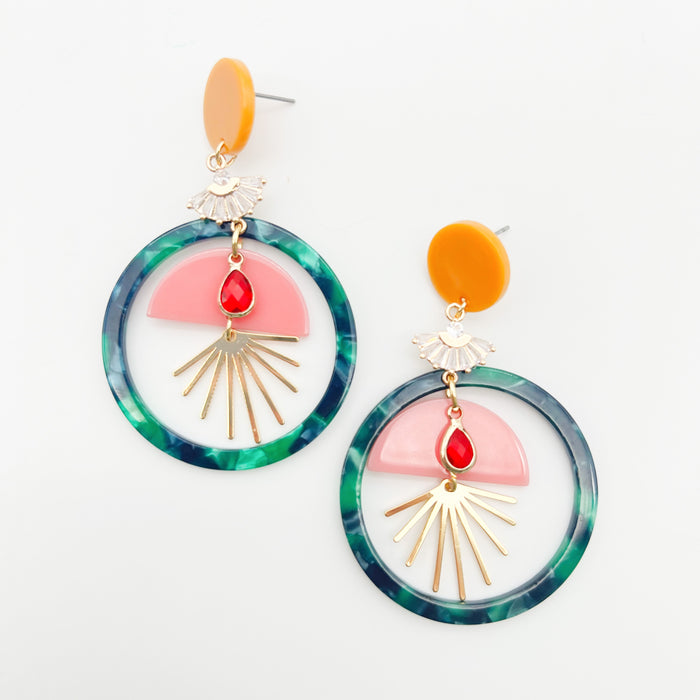 Tropic Glam Resin Earrings