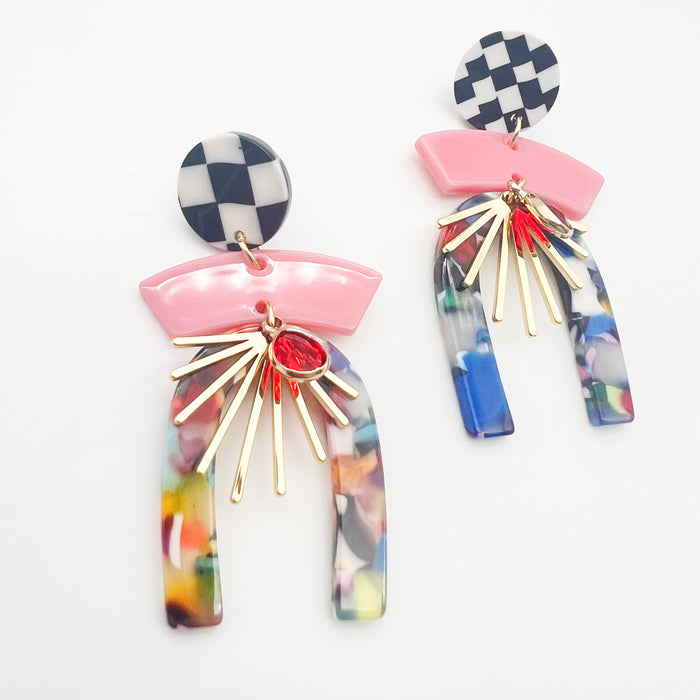 Confetti Multi Mixed Resin Earrings