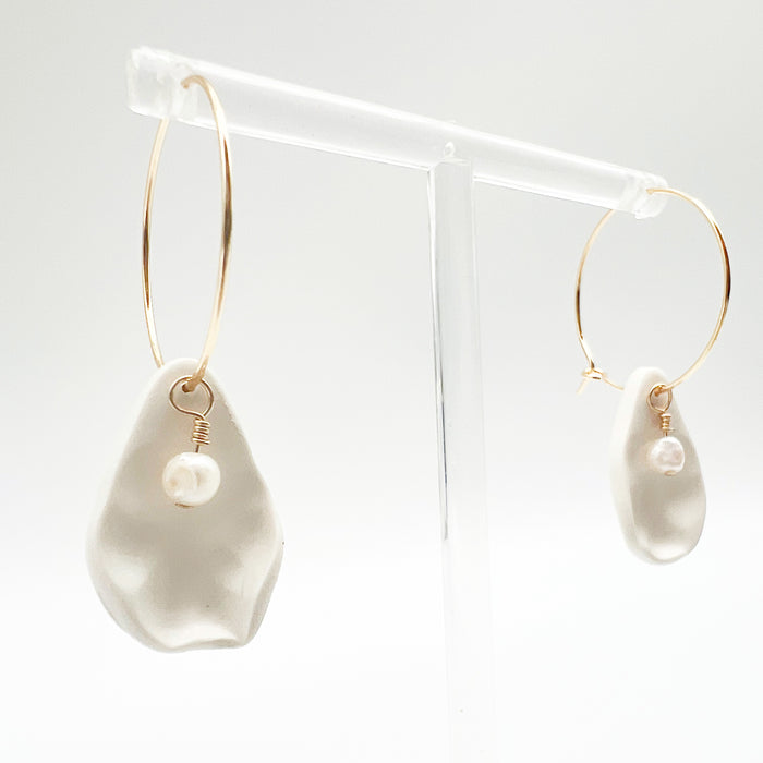 Oyster Hoop Earrings