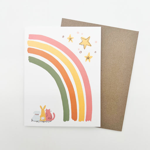 Kat French rainbow friendship pets, sympathy rainbow bridge animal loss cute greeting card stationery