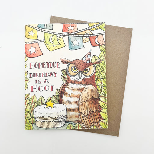 Hope your birthday is a hoot owl happy birthday card punny