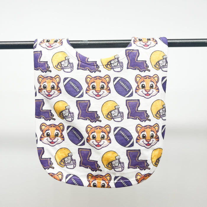 Purple + Gold Tiger Football Bib