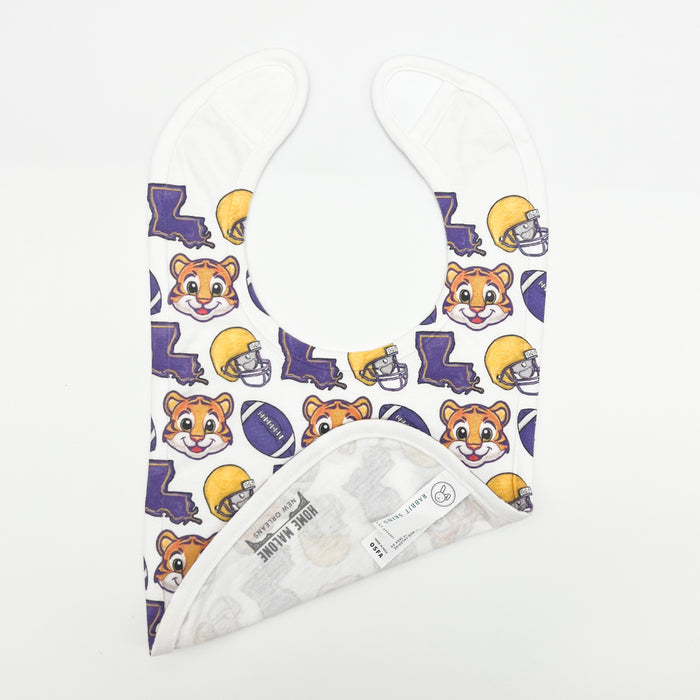 Purple + Gold Tiger Football Bib