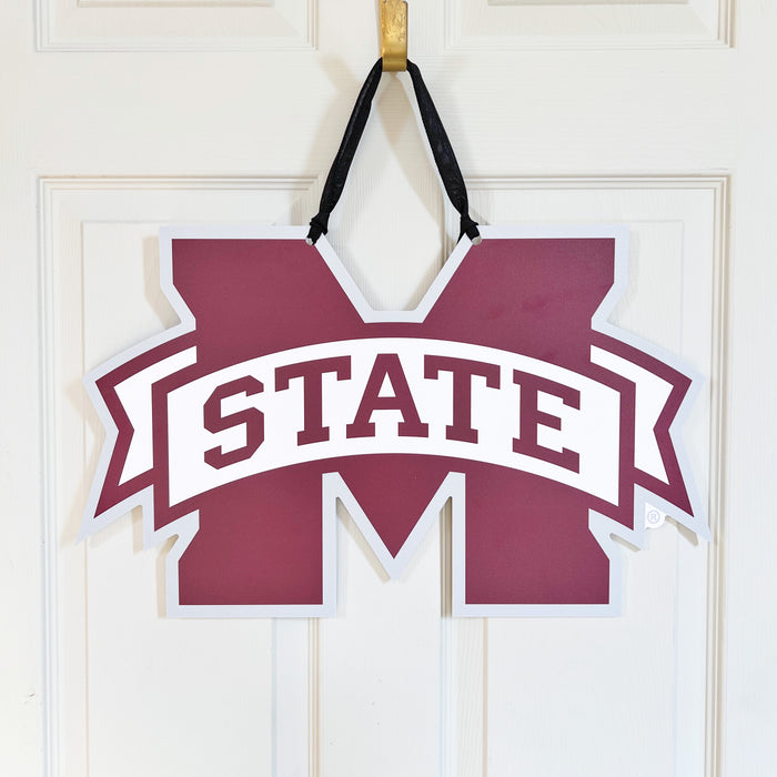 University of Mississippi Licensed Product Go Dawgs Bulldog M State Maroon Holiday Gift Ideas Door Hanger