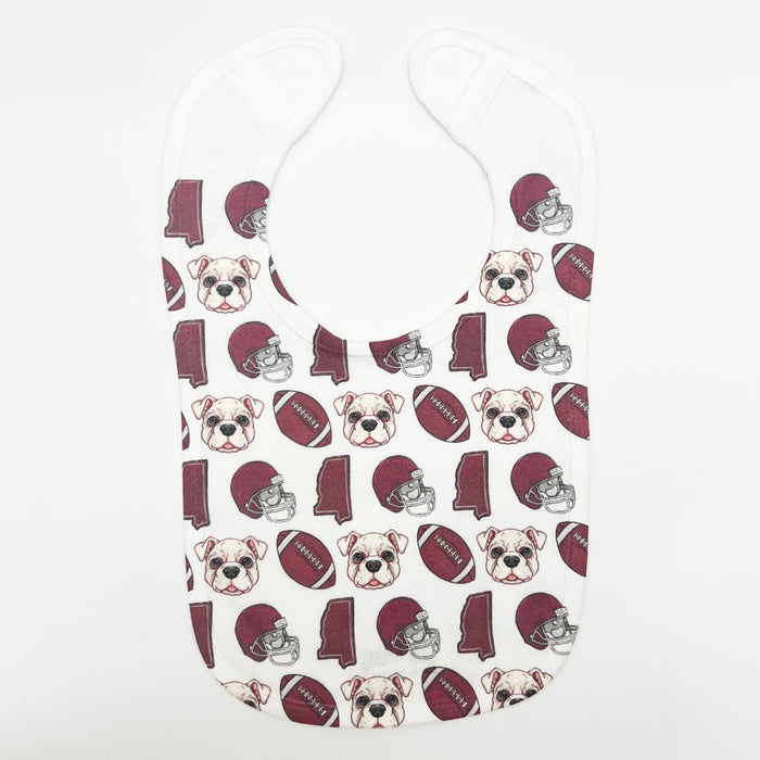 Maroon Bulldog Football Bib