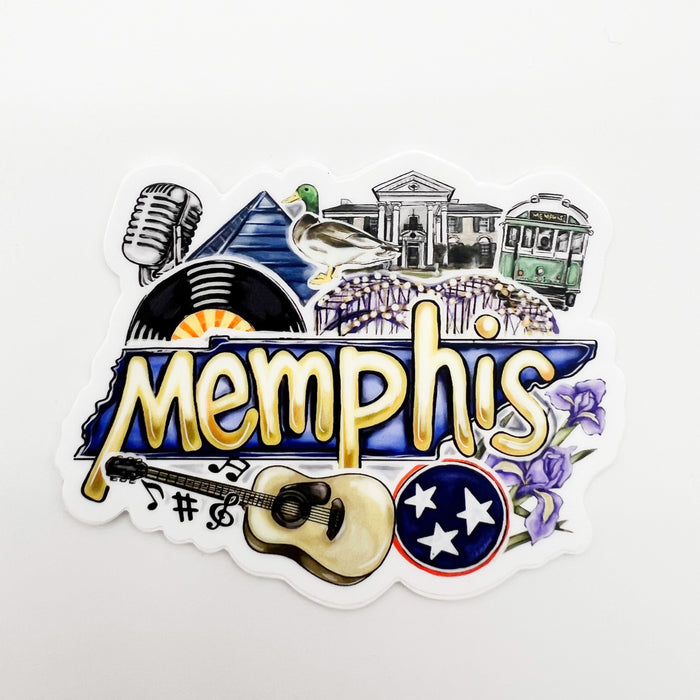 Memphis Tennessee, Memphis Sticker, Soul, Beale Street, Rock N Roll, Downtown Memphis, New Orleans Art, Home Malone