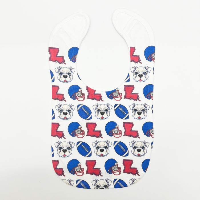 Red + Blue Bulldog Football Bib- ONLINE EXCLUSIVE