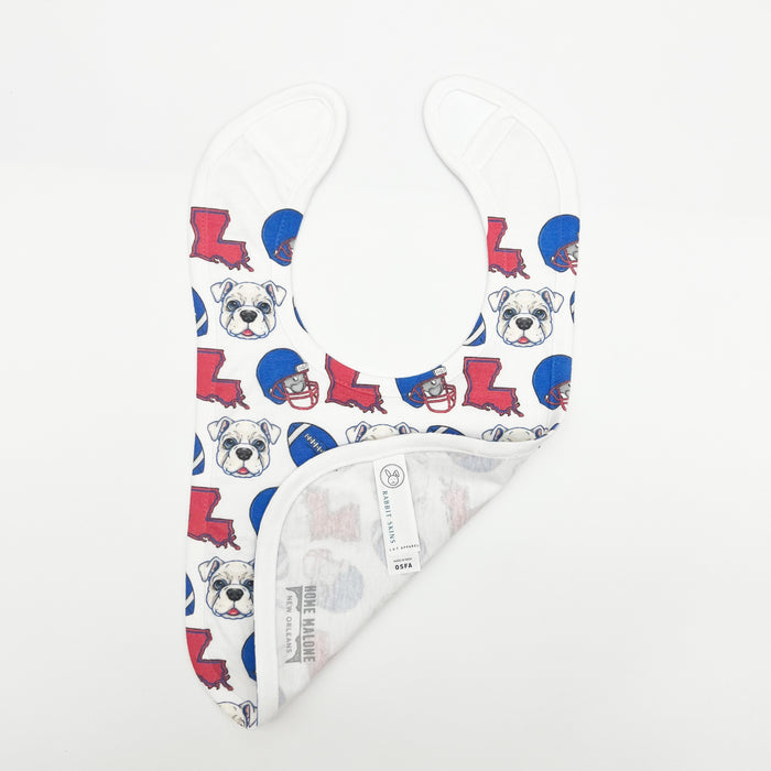 Red + Blue Bulldog Football Bib- ONLINE EXCLUSIVE