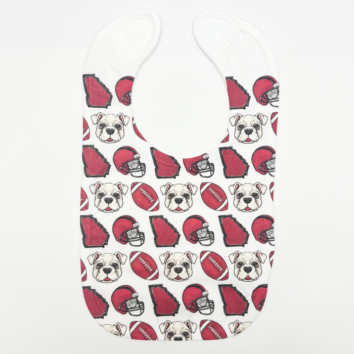 Red Bulldog Football Bib- ONLINE EXCLUSIVE