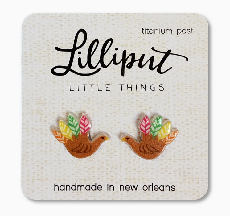 Thanksgiving Hand Turkey Earrings