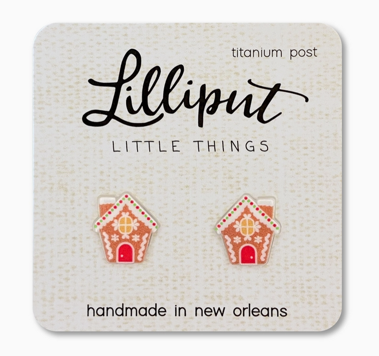 Gingerbread House Stud Earrings