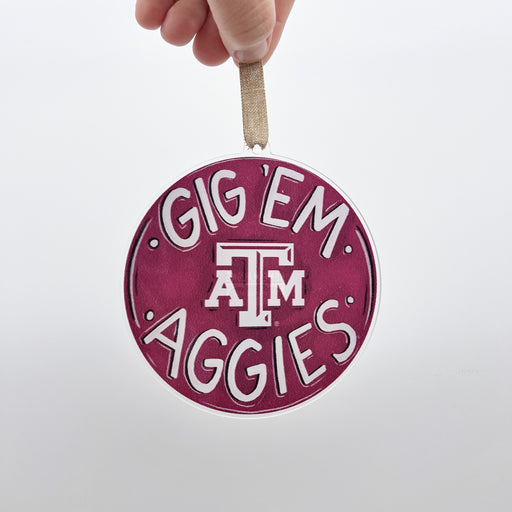 Texas A&M University Maroon Gig 'Em Aggies Football Agriculture College Texas State University Alumni Holiday Gifts Acrylic Ornament