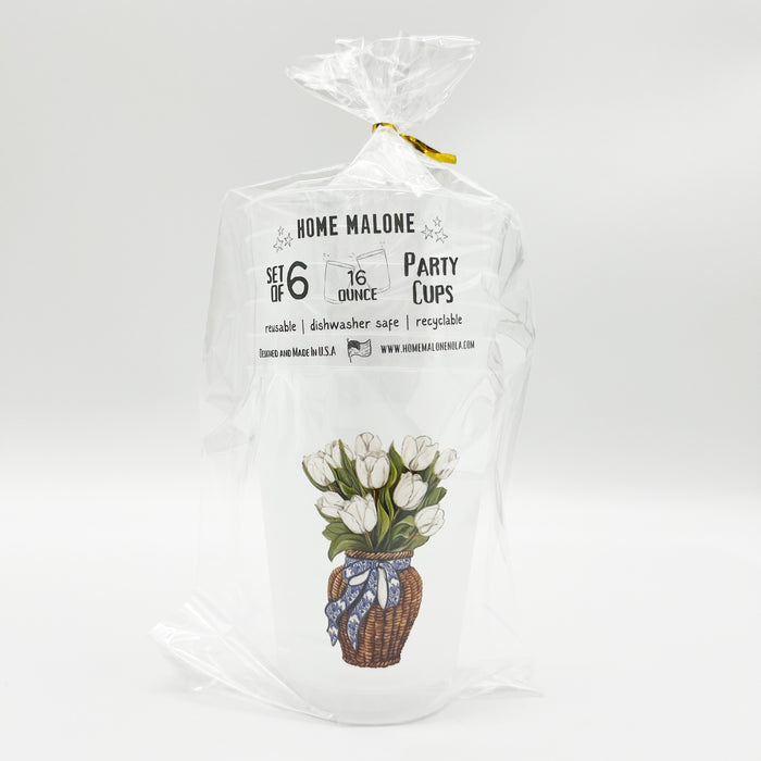 White Tulips Party Cup Set