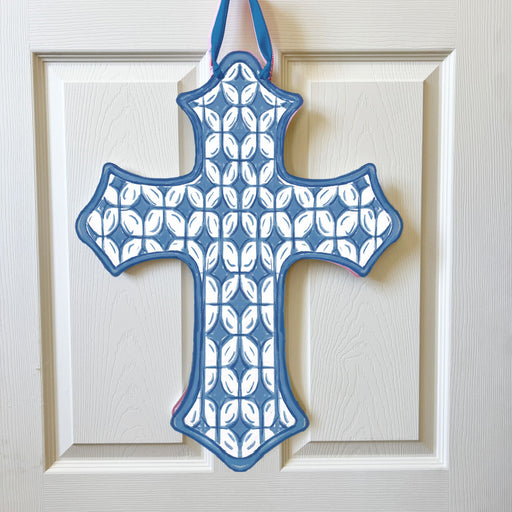 Blue Cross Door Hanger, Home Malone, New Orleans Art, Pretty Blue Cross, Door Decor, Easter Decor, Christening, Baptism, Baby Boy Announcement, Nursery Door, Nursery Decor, Communion