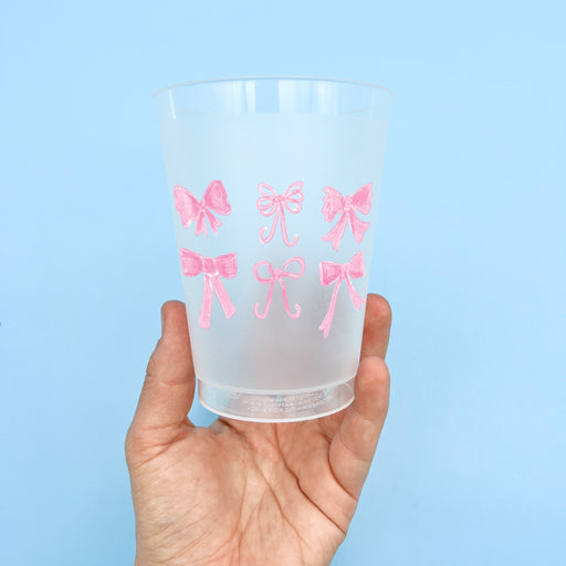 Home Malone Coquette Pink Bows Trendy Party Cups Set of 6 - Gender Reveal Party Ideas - Gift Guide for Her - Unique Local Art Made in USA - New Orleans