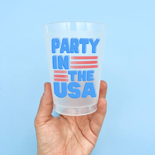 Home Malone Designs Party In The USA Pool Party Cups Set of 6 - Summer Celebration Decoration Parties - Fourth of July Independence Day Fireworks Red White & Blue - Made in USA