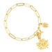 Gold Magnolia Paperclip Bracelet Gift Ideas for Her - Made in USA 