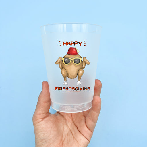 Home Malone Happy Friendsgiving Turkey with Fez Hat Party Cup Set of 6 - Friends TV Show Inspired Thanksgiving Episode Funny Design - New Orleans