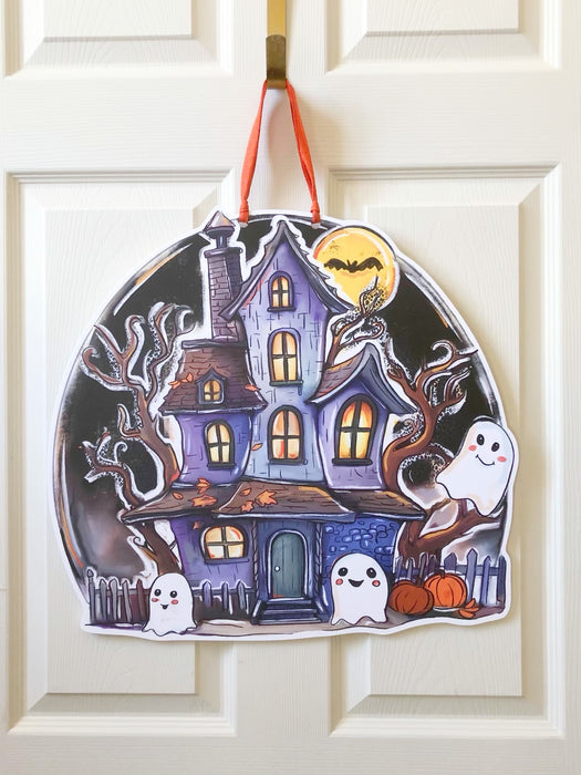 Halloween Haunted House Door Hanger