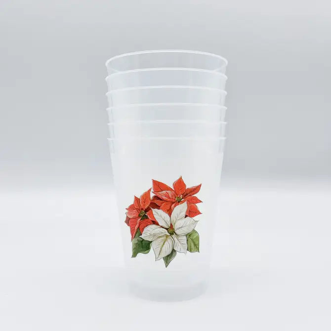 Poinsettia Party Cup Set