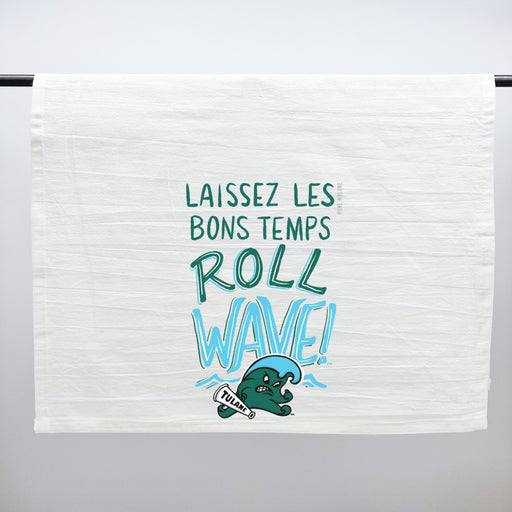 New Orleans Tulane University Roll Wave Tea Towel Green + Blue Licensed Products