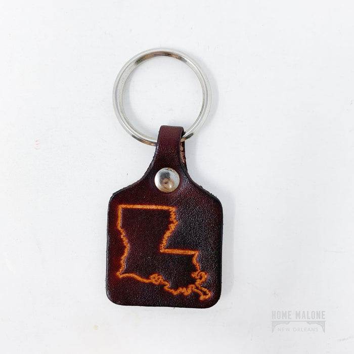 Leather Louisiana Key Ring - Father's Day & Gifts for Guys in Nola