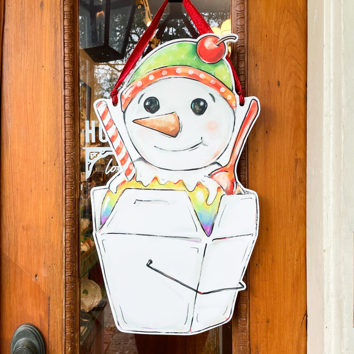 Snowball Door Hanger New Orleans Christmas Door Hanger