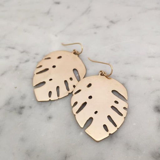 Mimosa Handcrafted Jewelry Monstera Earrings