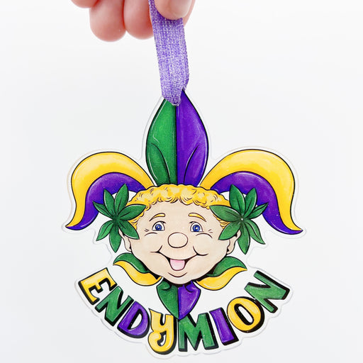 Endymion, Mardi Gras, New Orleans, Endymion Crest Ornament, Parades, Throw Me Something Mister, Canal Street, Mid City Parade, Beads, Float