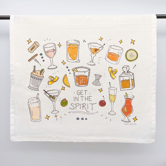 Get in The Spirit, Cocktail Towel, Kitchen Towel, Home Malone, Local Life Linens