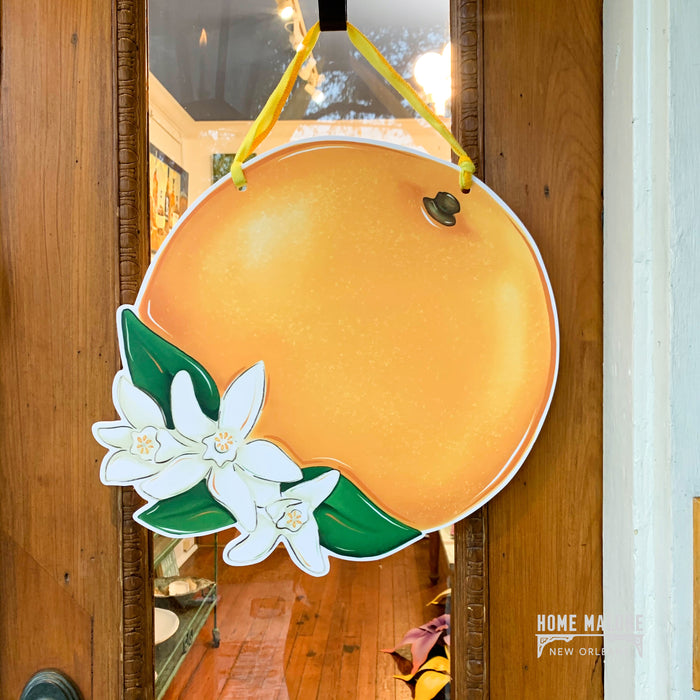 Orange With Blossoms Door Hanger - Online Exclusive