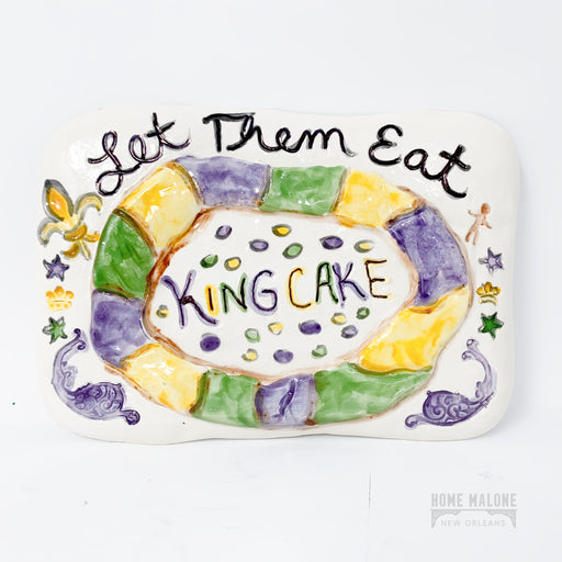 Let Them Eat King Cake Mardi Gras Art Clay Creations