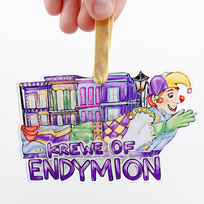 Endymion, Mardi Gras, New Orleans, Endymion Crest Ornament, Parades, Throw Me Something Mister, Canal Street, Mid City Parade, Beads, Float, Hail Endymion, Krewe of Endymion, Mardi Gras Krewe