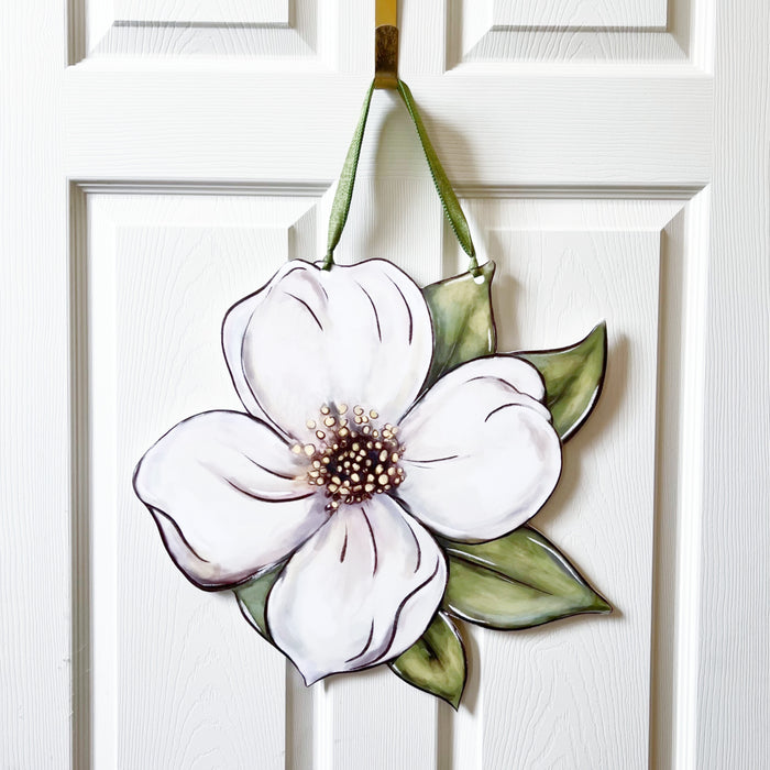 hanging basket flower plants White Dogwood Flower Door Hanger, Cute Spring Outdoor Decor, Spring Is Here, Locally Made, Original Art, NOLA — Home Malone