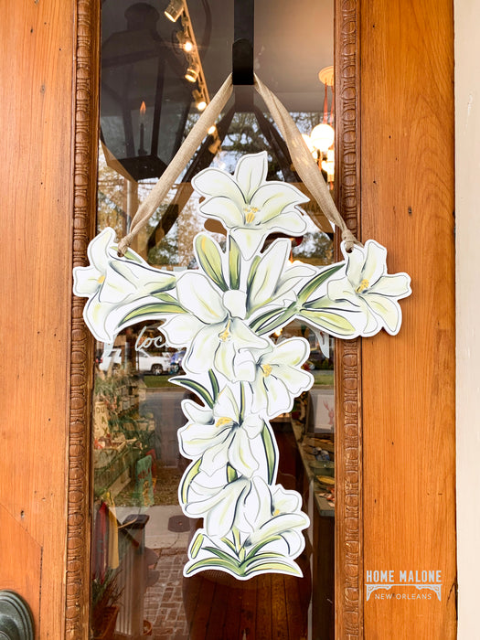 Easter Lily Cross Door Hanger