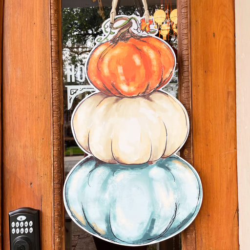 Fall Halloween Thanksgiving Pumpkin Stack Door Hanger Home Malone