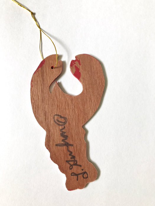 LG Ornament: Wood Crawfish