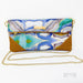 Zydeco & Jazz Summer time Gold Details Women's crossbody clutch hand bag, Blue hues, Perfect Mother's day Gift