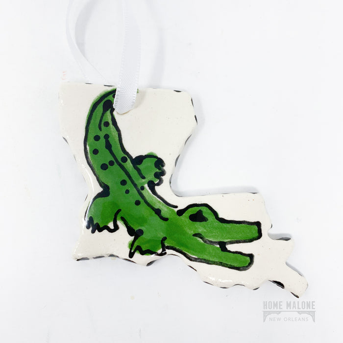 Ceramic Ornament: Louisiana Alligator