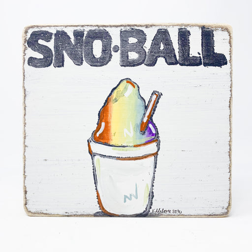 Home Malone New Orleans Sno-Ball Kitchen Art Wood Sign