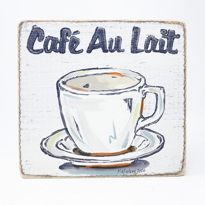 Home Malone Coffee Cafe Au Lait Wood Kitchen Art Sign