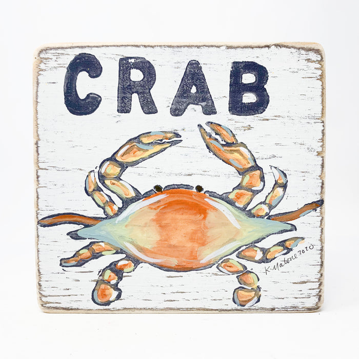 Home Malone Crab Wood Kitchen Sign Art