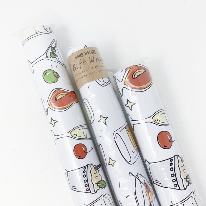 Cafe Au Lait Gift Wrap - Beignet Wrapping Paper - Home Malone NOLA