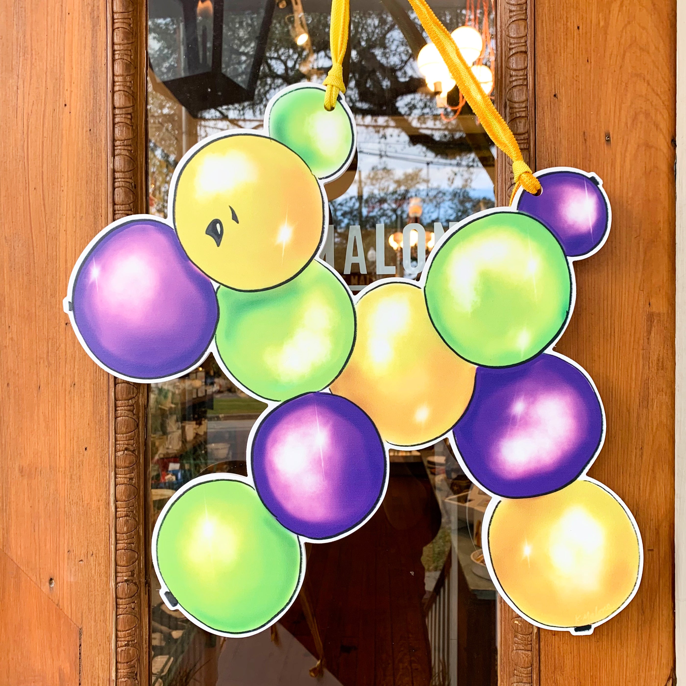 Mardi Gras Bead Dog Door Hanger - New Orleans Carnival Home Decor NOLA ...