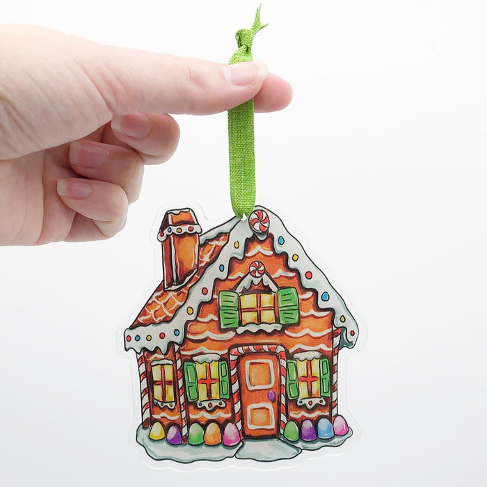Acrylic Gingerbread House Ornament