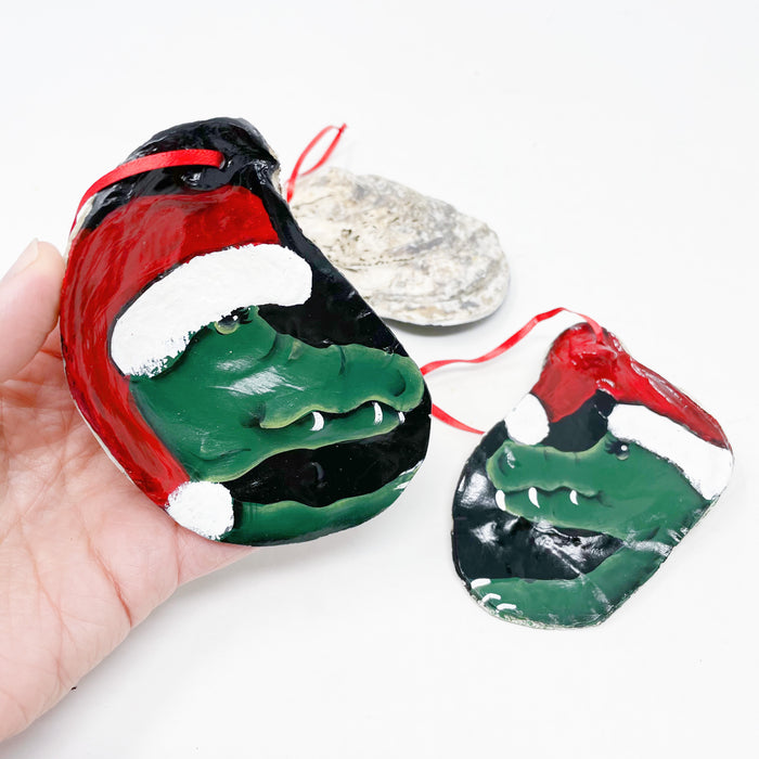 Gator Oyster Shell Ornament