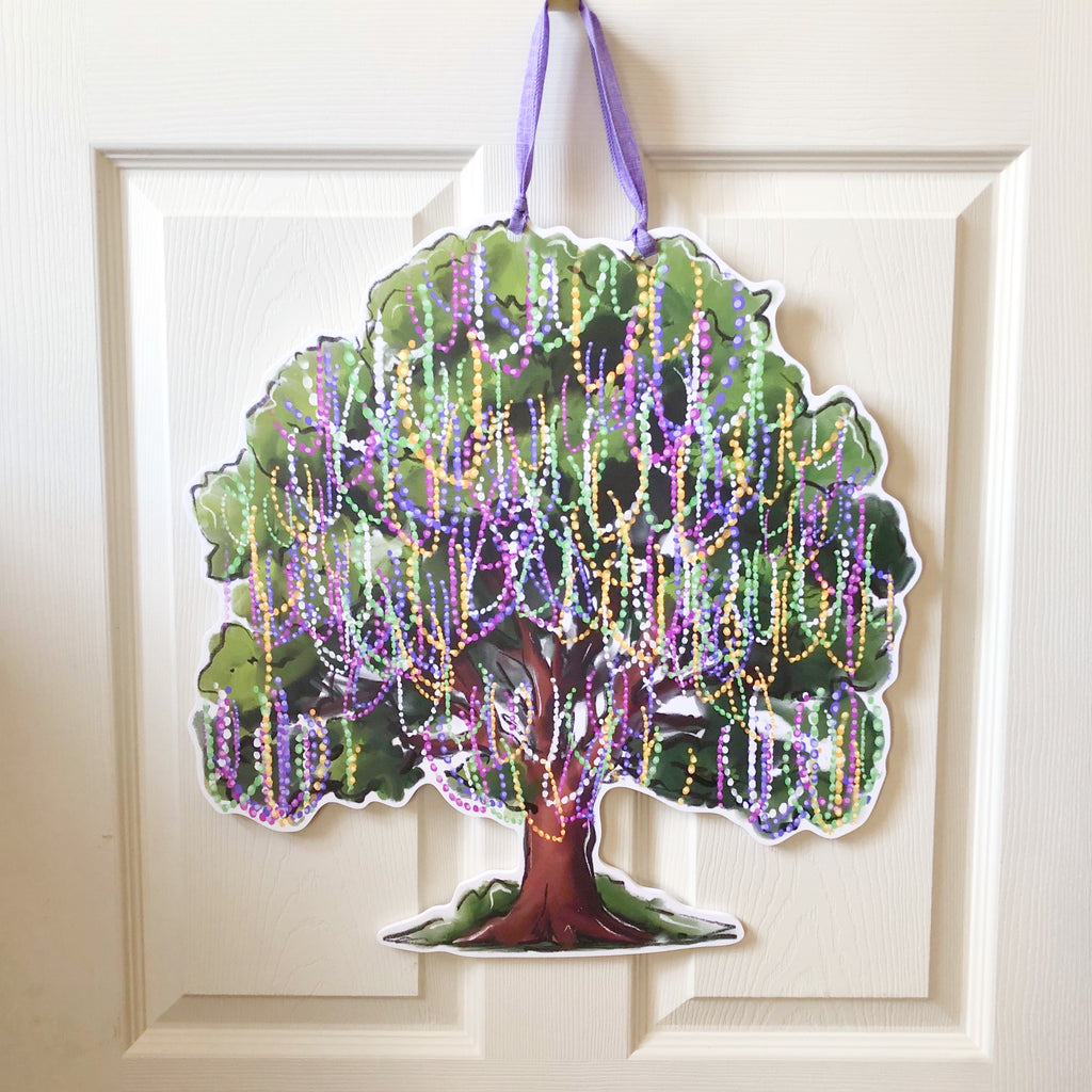 Mardi Gras Bead Tree Door Hanger